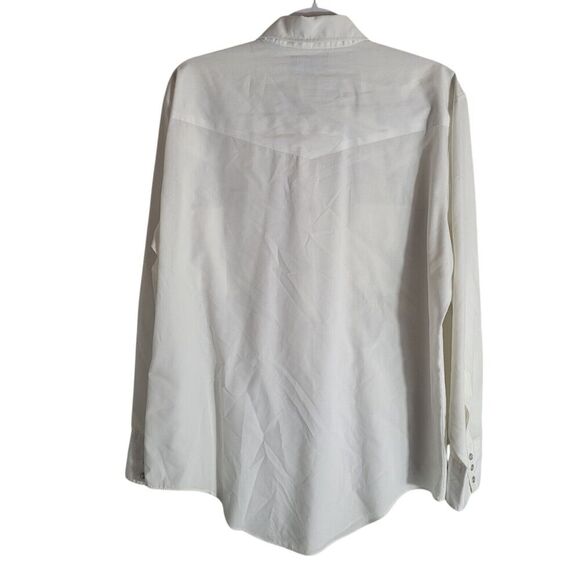Craig Andrew Western Embroidered Pearl Snap Shirt Women's Size Large White Ranch - Picture 2 of 8